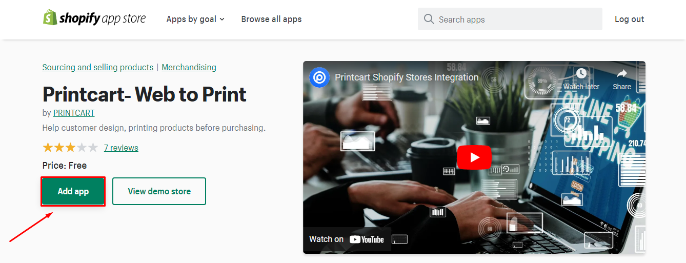 Press Printcart App!